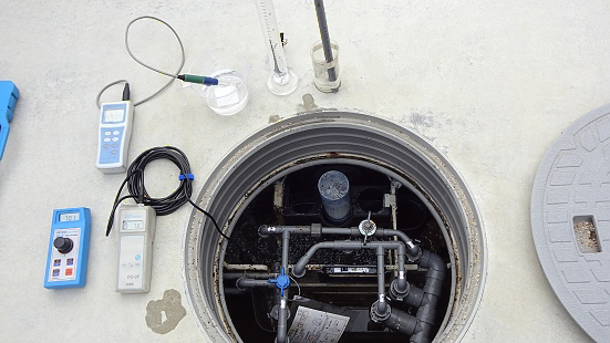 計器を使って水質を測ります